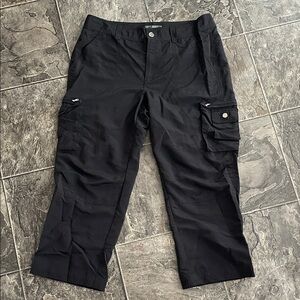 LAUREN RALPH LAUREN Women’s Black Cropped Adjustable Cargo Cottagecore Pants